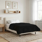 Letni Kołdra Czarny 140 x 220 cm Mikrofibra i Fleece Teddy