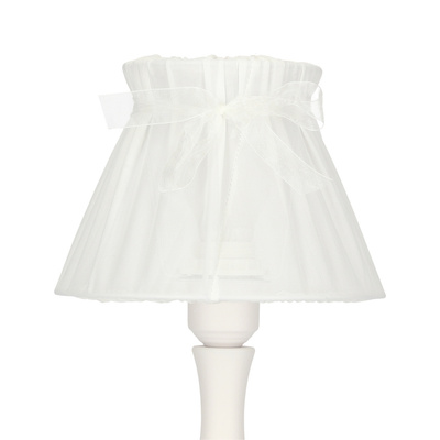 Lampka nocna Zefir biała z abażurem klasyczna E27 40W