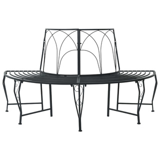 Ławka Drzewna 4 -osobowy 160 x 80 x 89 cm steel Czarny
