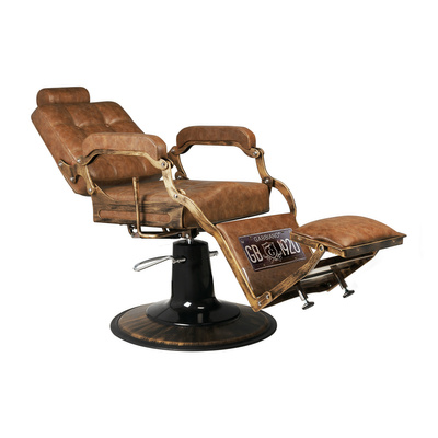 Gabbiano fotel barberski Boss Old Leather jasnobrązowy 126469