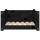 vidaXL Legowisko dla psa, czarne, 55,5x45,5x28 cm, lite drewno sosnowe