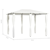 vidaXL Altana z pokryciem słupków 3x4x2,6 m, kremowa, 160 g/m²