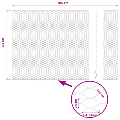 Ogrodzenie heksagonalne 1 x 10 m PVC zielony
