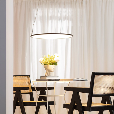 Lampa Biurowa Wisząca okragła Panel LED 36W Czarna Ramka Abruzzo Biuro