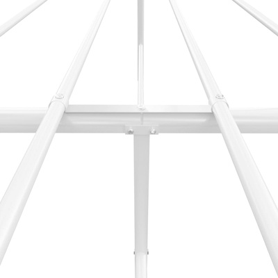 rama łóżka z wezgłowiem, biała, 160x200 cm Metalowa