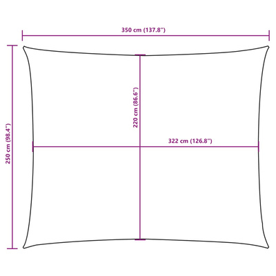 Żagiel ogrodowy, tkanina Oxford, prostokąt, 2,5x3,5 m, antracyt