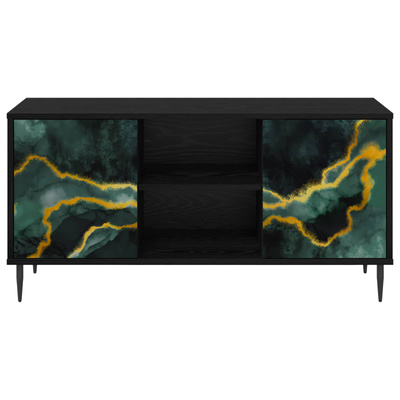 Szafka pod telewizor WIJHE 102 x 33 x 51 cm Czarny dąb