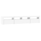 vidaXL Szafka pod TV z oświetleniem LED, biała, 210x35x40 cm