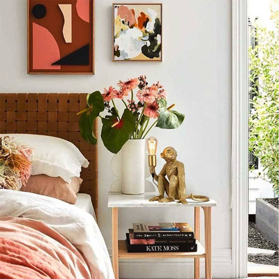 Lampa Stołowa Złota Małpa Abruzzo Cappuccino E27