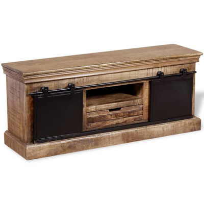vidaXL Szafka pod TV, drewno mango, przesuwane drzwiczki, 110x30x45 cm