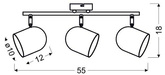 Lampa ścienna candellux azuro 93-63229 listwa e27 szary mat