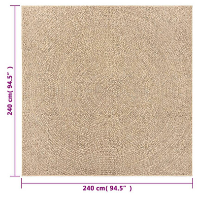 vidaXL Dywan ZIZUR, 240x240 cm, stylizowany na jutowy
