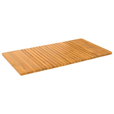 Mata do kąpieli Gładki brązowy 100 x 55 cm Lite Drewno Akacji