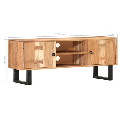 vidaXL Szafka pod TV, 118x30x45 cm, lite drewno akacjowe