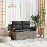 Sofa Ogrodowa z poduszką Szary 141 x 62 x 69cm polirattan