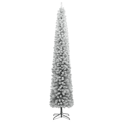 Smukła choinka na stojaku, pokryta śniegiem, 300 cm, PVC