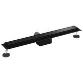 2 w 1 Odwodnienie prysznicowe Czarny 80 cm Stal nierdzewna 304