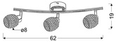 Lampa sufitowa CLEAR listwa regulowana 3-punktowa do salonu metalowa