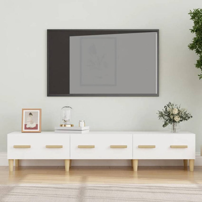 vidaXL Szafka pod TV, biała, 150x34,5x30 cm, materiał drewnopochodny