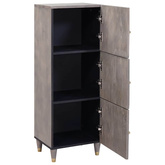 Highboard z półką Szary i złoto 40 x 33 x 110 cm Drewno z mango
