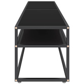 vidaXL Szafka pod TV, czarna, 180x40x40,5 cm, szkło hartowane
