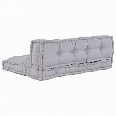 Poduszka do sofy paletowej 2 pcs Szary 120 x 80 x 38 cm tkanina