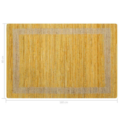 vidaXL Ręcznie wykonany dywan, juta, żółty, 120x180 cm