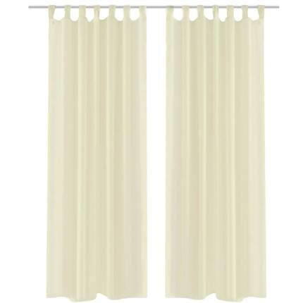130202 Kremowa Prosta zasłona 140 x 245 cm 2 szt