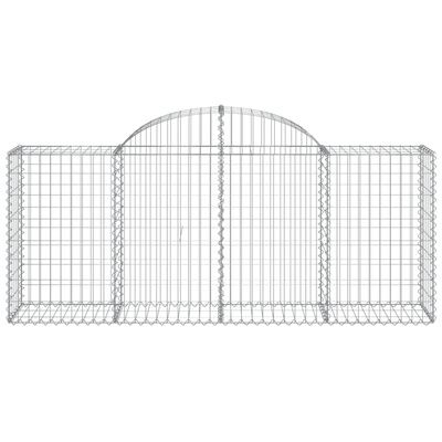 Kosze gabionowe, 12 szt, 200x50x80/100 cm, galwanizowane żelazo
