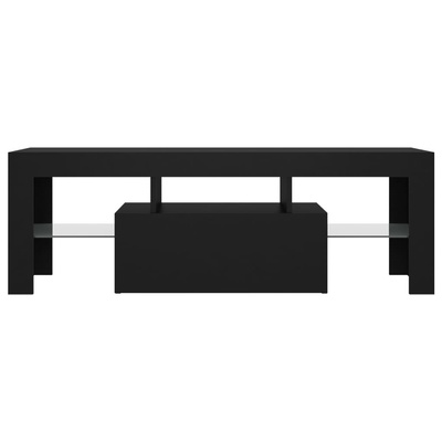 vidaXL Szafka pod TV z oświetleniem LED, czarna, 120x35x40 cm
