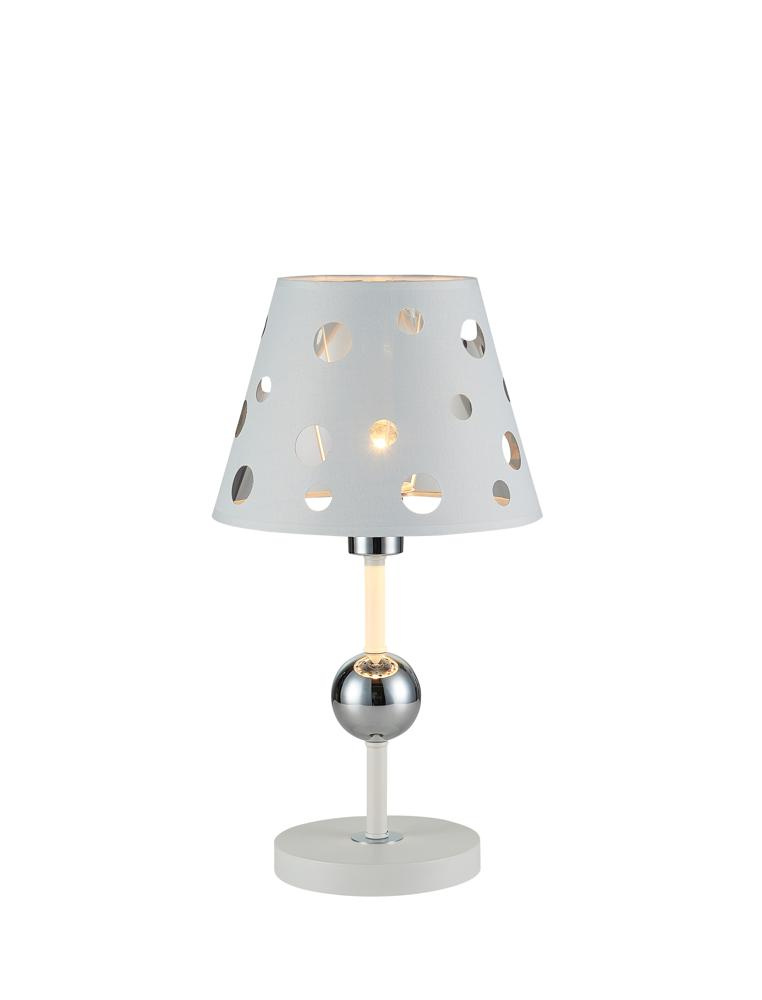 Lampka nocna Batley Ledea biała z abażurem metalowo-tekstylna