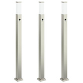 Lampy słupkowe z czujnikiem 3 szt. 110 cm Stal nierdzewna IP44