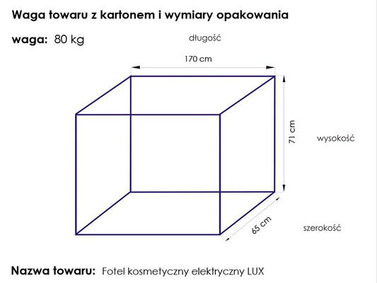 Fotel kosmetyczny elektr. Lux czarny 100709