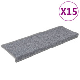 Maty na schody 15 szt. 65x21x4 cm Jasnoszary prostokątny brzeg
