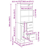Highboard 2 szt. Stare drewno 69,5 x 34 x 180 cm