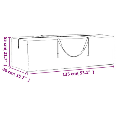 Torba do przechowywania choinki, czarna, 135x40x55 cm, PE