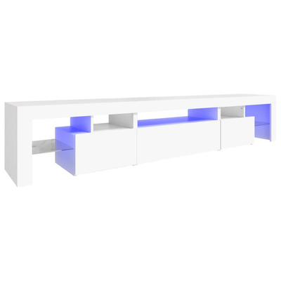 vidaXL Szafka pod TV z oświetleniem LED, biała, 215x36,5x40 cm