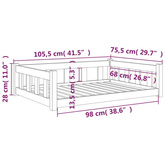Legowisko dla psa, 105,5x75,5x28 cm, drewno sosnowe vidaXL