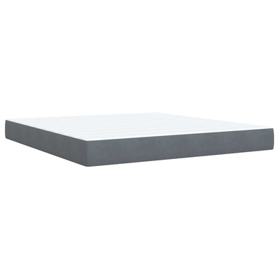 Łóżko Box Spring z materacem i LED ciemnoszary 180 x 200 cm