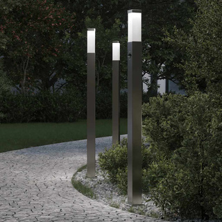 Lampy słupkowe z czujnikiem 3 szt. 110 cm Stal nierdzewna IP44