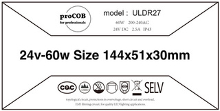 proCOB ® Zasilacz Ultra Slim 24V 60W 2.5A IP43