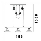 Industrialna LAMPA wisząca 3xE27