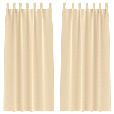 Firany blackout z kółkami 2 pcs Kremowy 245 x 140 cm Poliester
