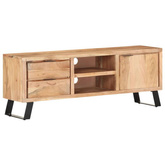 vidaXL Szafka pod TV, 120x30x42 cm, drewno akacjowe, naturalna krawędź