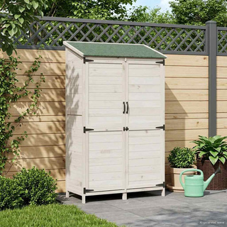 Shed ogrodowy Biały 106,5 x 56 x 176 cm Drewno Świerkowe