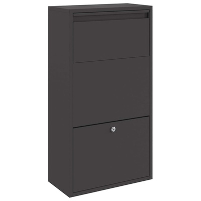 Skrzynka na przesyłki z drzwiami Czarny 44 x 22 x 82 cm Stal