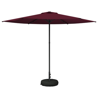 Parasol ogrodowy z podstawą 300 x 300 cm Poliester Prostokątny
