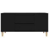 vidaXL Szafka pod TV, czarna, 102x44,5x50 cm, materiał drewnopochodny