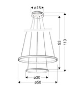 Lampa wisząca LED 40W okrągła 50cm chrom LUNE 32-64769