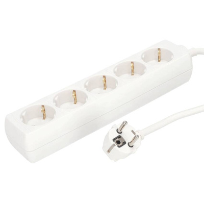 Przedłużacz domowy przenośny LOGAN S White 5 - krotny Schuko 5m EDO777573 EDO Solutions